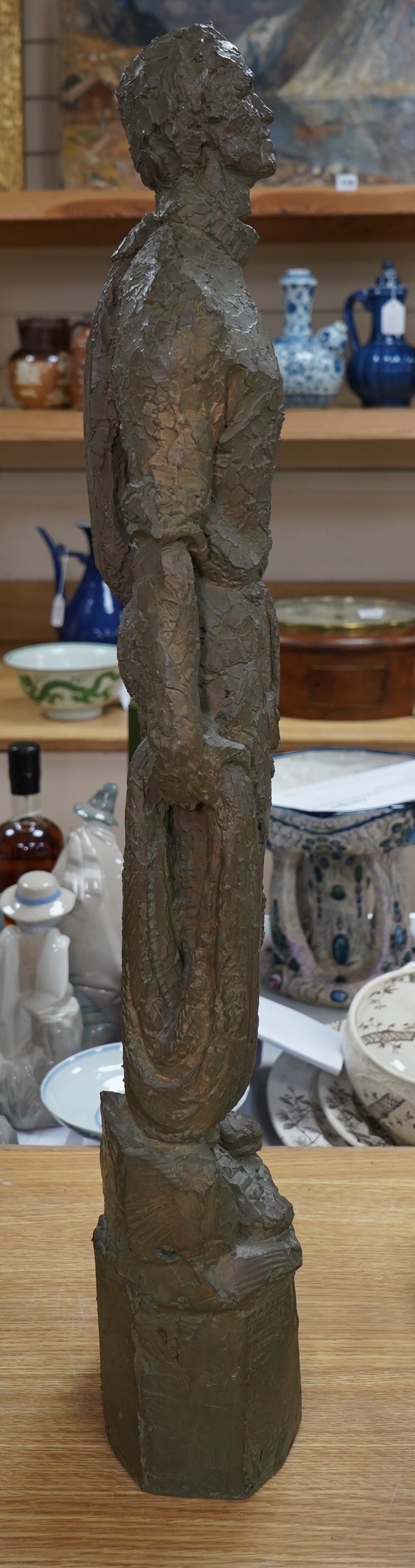 Ophelia Gordon Bell, ‘’Challenge’’, a composition sculpture of a mountaineer, signed, 75cm high. Condition - good